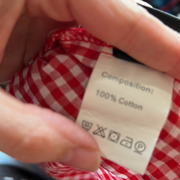 SHEIN Curve Retro Pin Up Red & White Checkered Peplum top - Picture 3 of 5